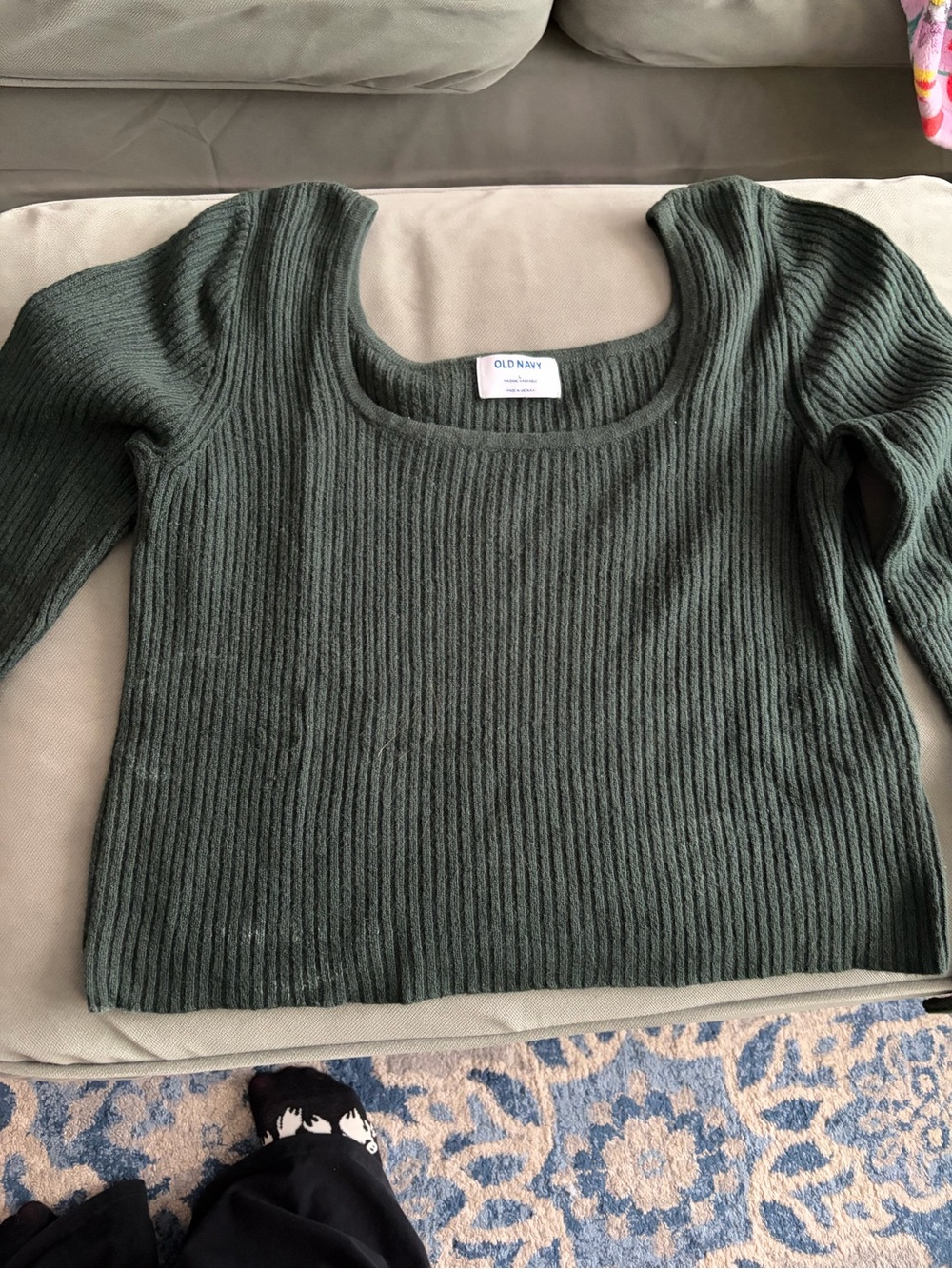 Old Navy Ribbed Square Neck Long Sleeve Top